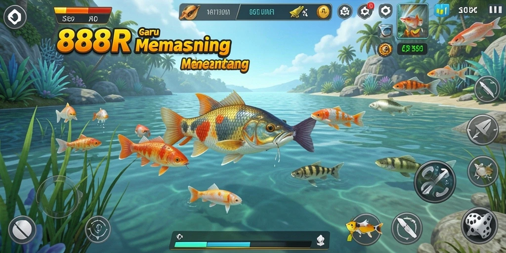 Gameplay menawan dari 888R saat menangkap ikan.
