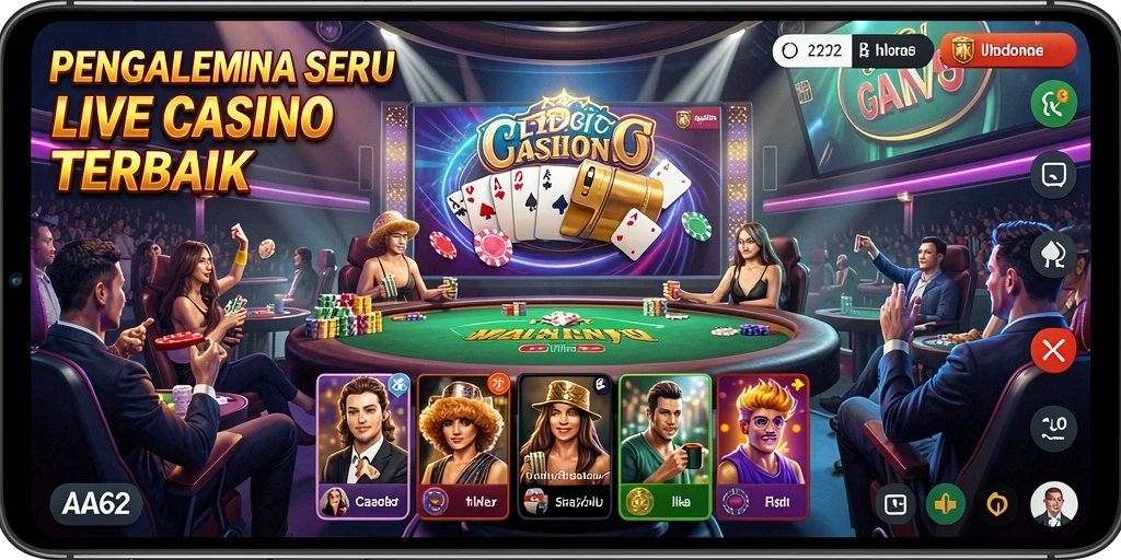 Tampilan gameplay Live Casino yang mendebarkan dan interaktif.