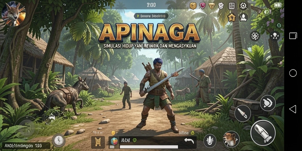 Tampilan gameplay APINAGA yang mendalam dan memikat.