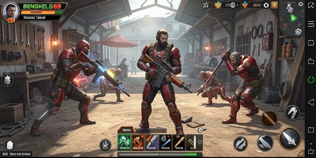 Tampilan gameplay strategis yang mendebarkan dan interaktif di BENGKEL69.