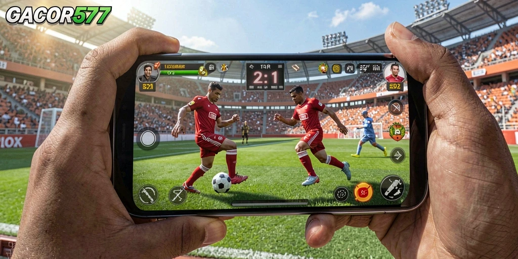 Tampilan gameplay <strong>GACOR577</strong> yang menampilkan aksi seru olahraga.