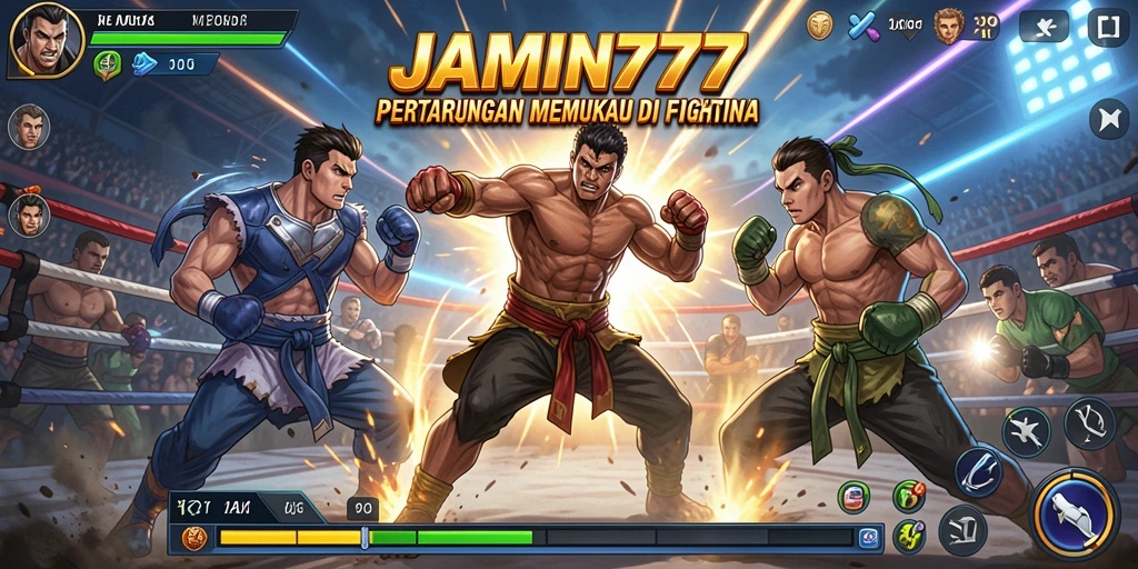 Tangkapan layar menampilkan aksi pertarungan seru dalam game Fighting.