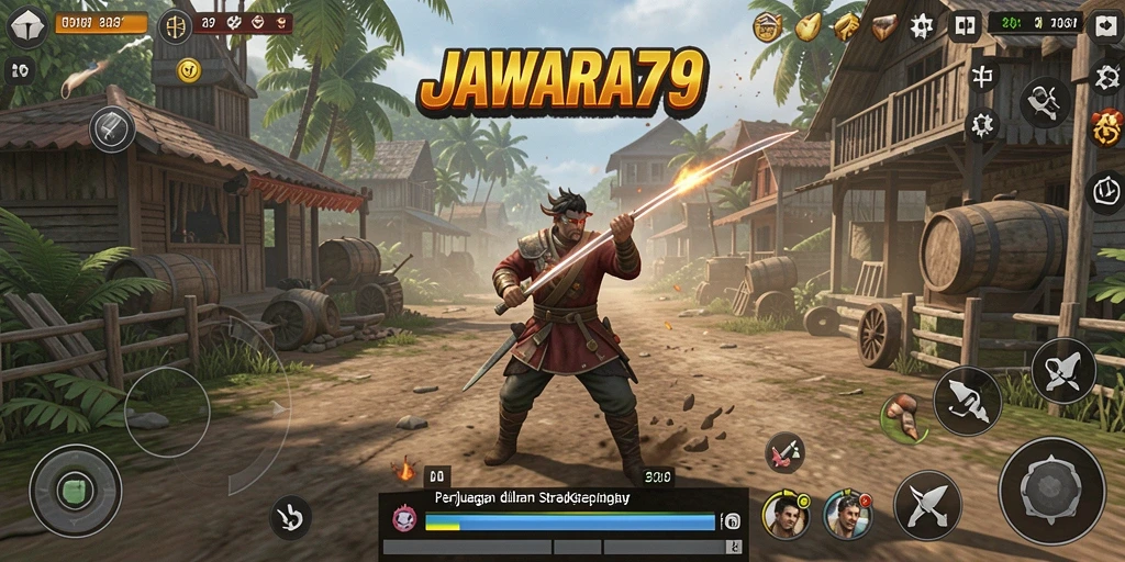 Tangkapan layar gameplay JAWARA79 dengan aksi strategi yang menegangkan.