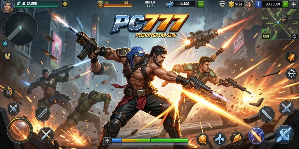 Screenshot PC777 menampilkan aksi pertarungan yang mendebarkan.