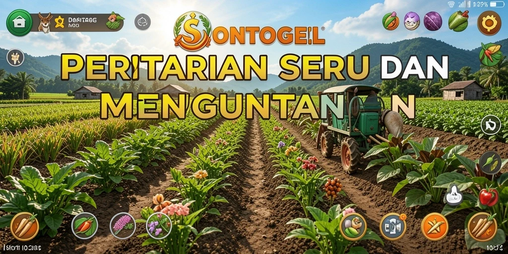 Tampilan layar permainan <strong>SONTOGEL</strong> yang menampilkan pengalaman bertani yang seru.