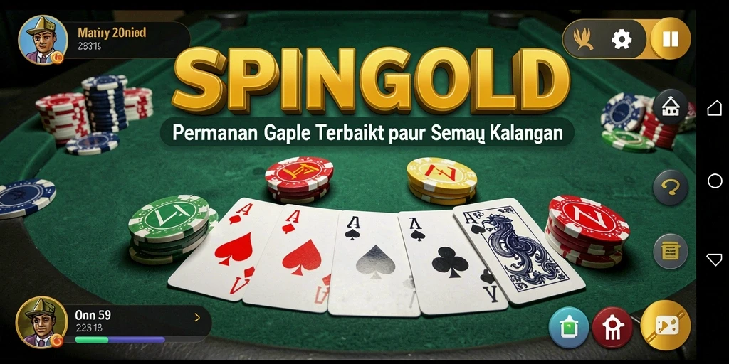 Screenshot SPINGOLD menampilkan gameplay seru permainan Gaple.