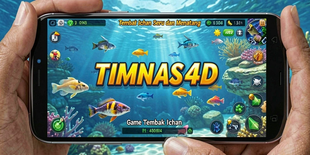 Tampilan gameplay menarik di TIMNAS4D dengan aksi tembak ikan.
