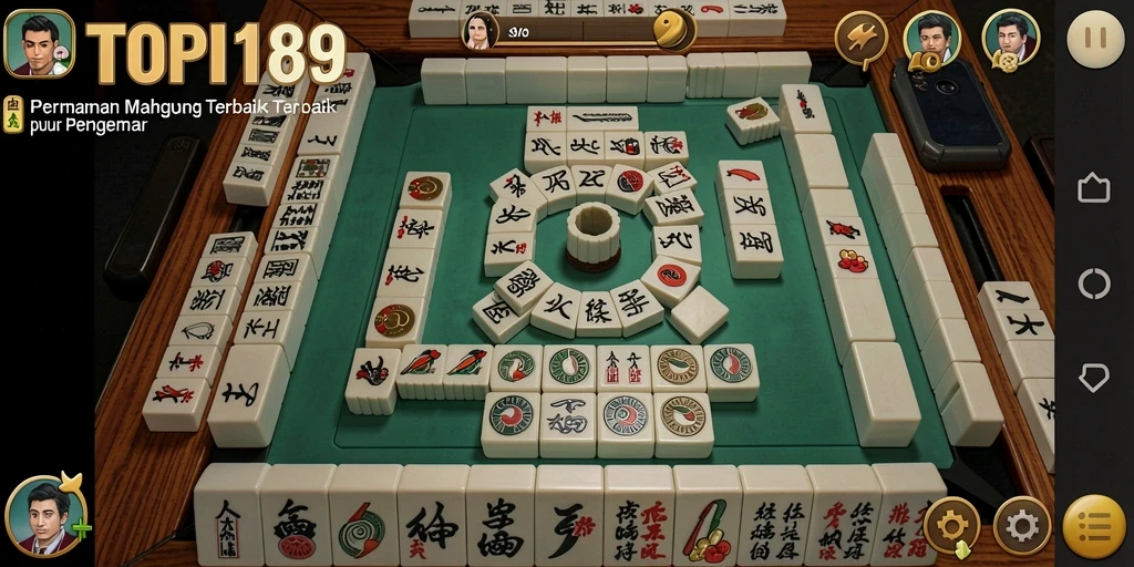 Tampilan permainan Mahjong yang seru dan interaktif di TOPI189.
