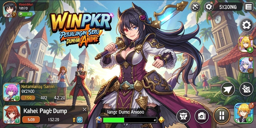 Tampilan screenshot WINPKR menyoroti aksi seru dalam dunia Anime.