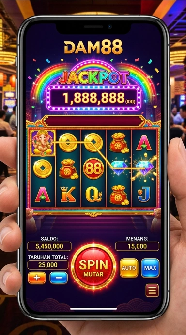 Screenshot aplikasi dam88 dengan kategori yang lengkap.